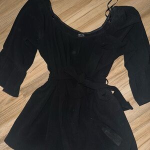 City Chic Deep Blue Velvet Bell Sleeve Midi Dress